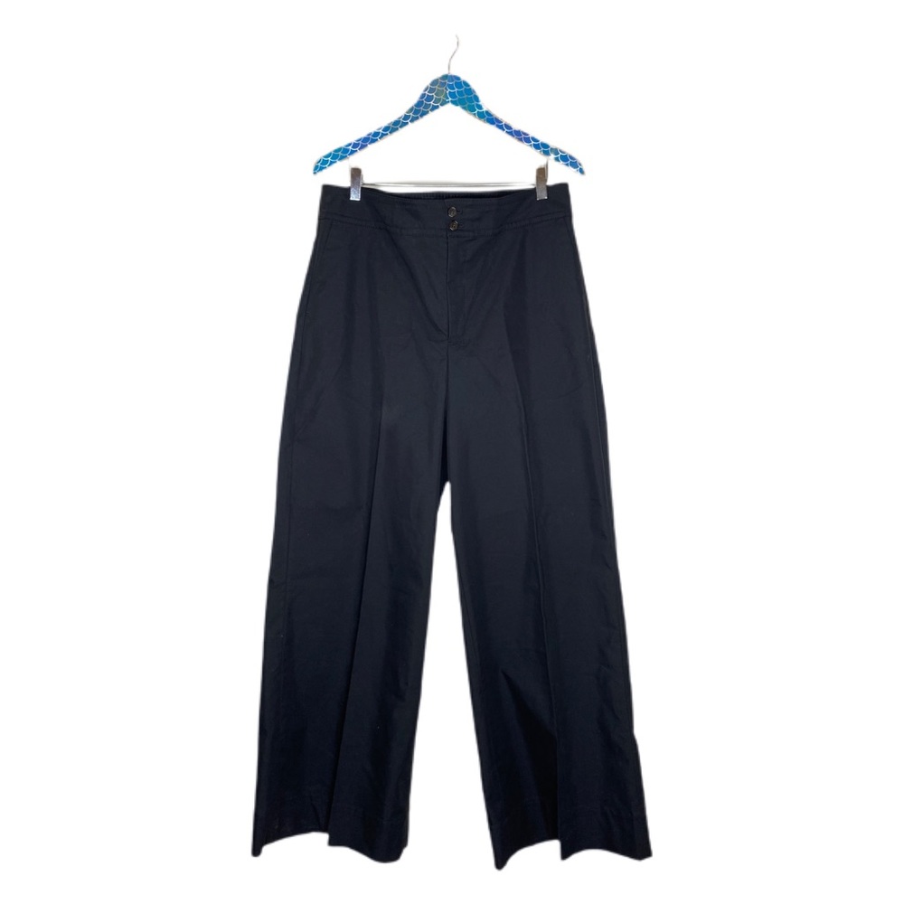J. Crew Frankie Black Stretch Twill Wide Leg Pants